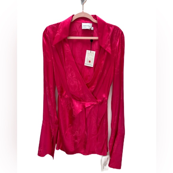 Rat & Boa Paloma Shirt Mini Dress - Fuchsia Pink - Size Small - Picture 4 of 9